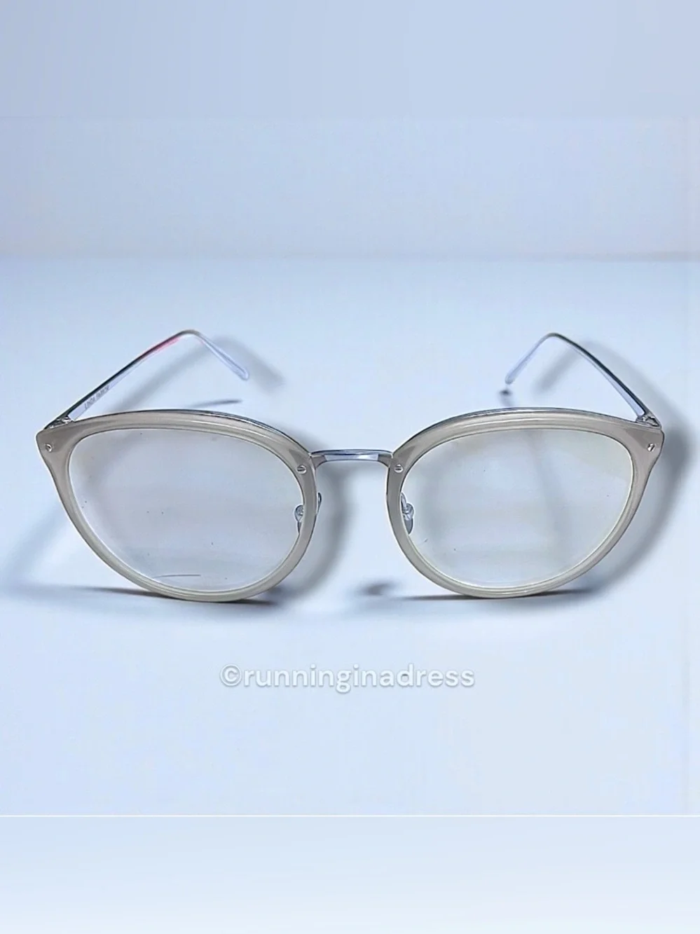 Linda Farrow Calthorpe Oval Glasses NWT LFL251 White Gold Full Boutique Box Set